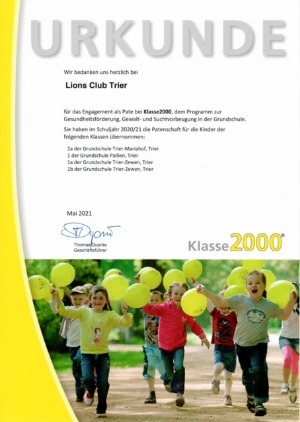 Urkunde Klasse2000